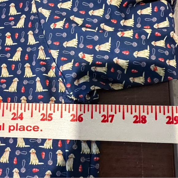 Rhoback Performance Polo Men's XXL The Golden Retriever Dog Print Admiral Navy - Picture 6 of 10